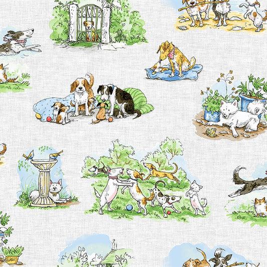 Clothworks - A Day In The Park - Mist Gray - Y3877-116 - Fabric by the half yard