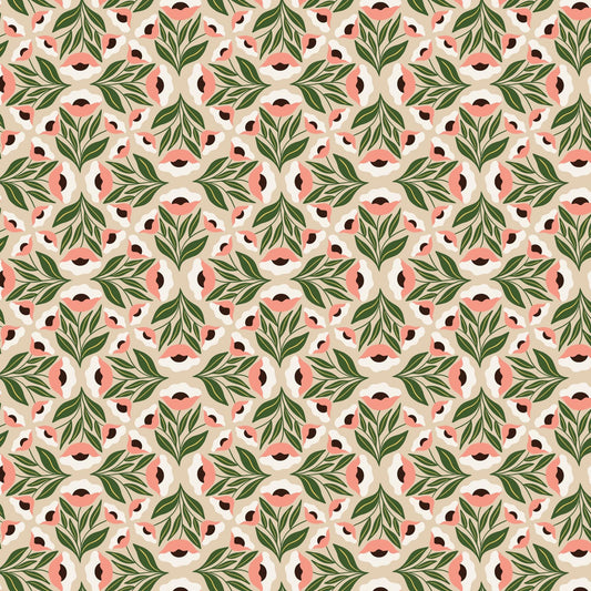 Cloud9 - Honey Garden - Florets - Tan by Juliana Tipton - 227778 - 100% Certified Organic Cotton by the half yard