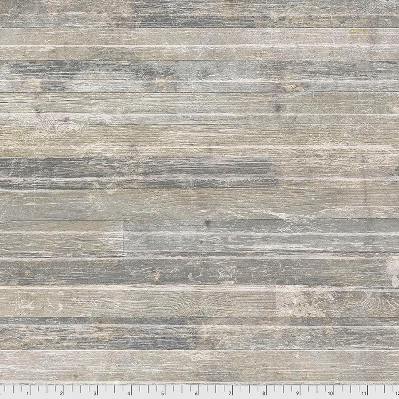 Free Spirit Tim Holtz - Eclectic Elements - Monochrome Gray Wood Planks Fabric by the half yard