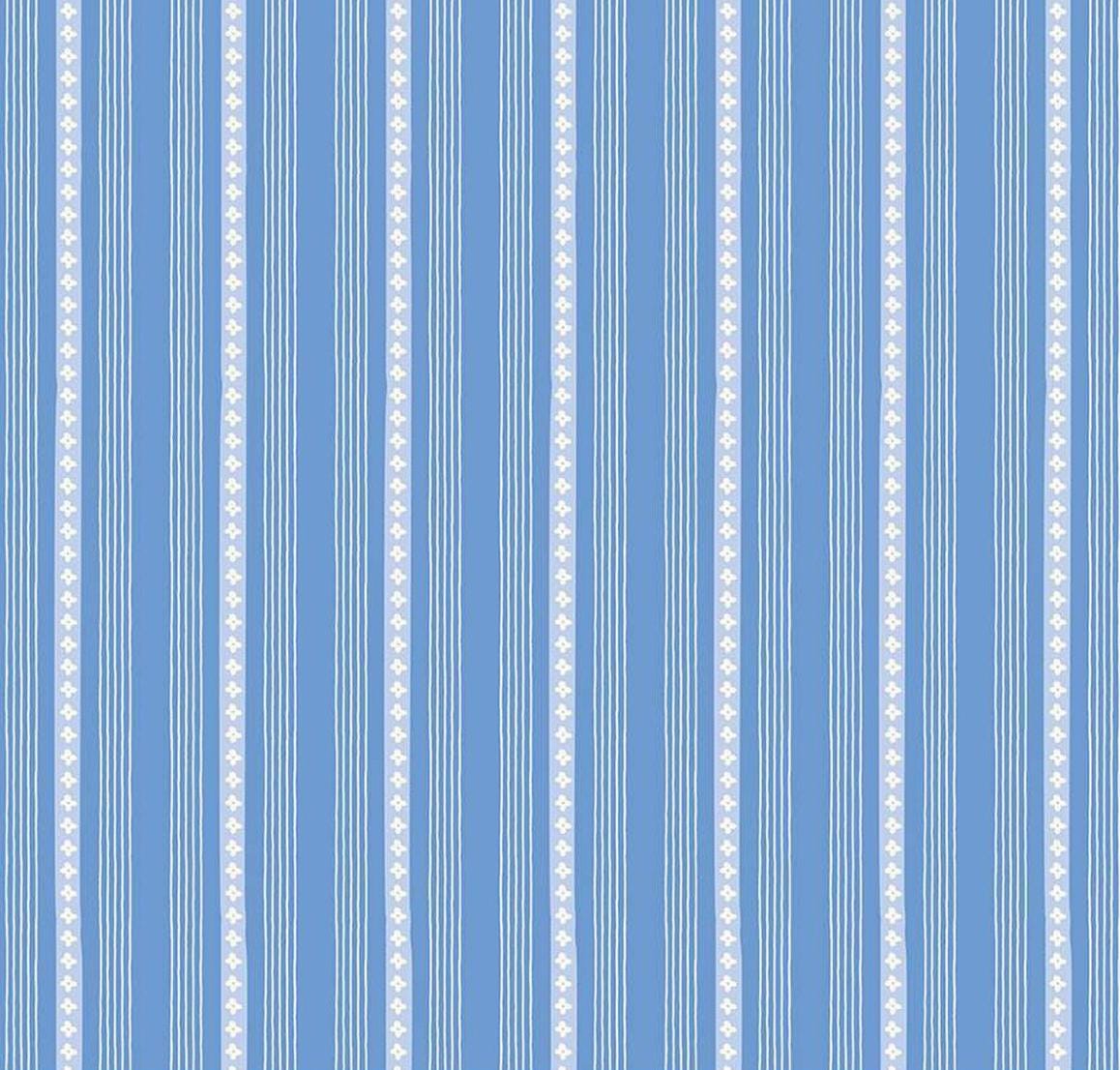 Riley Blake - Penelope - Stripes Blue - C16645-BLUE Quilting Cotton Fabric by the HALF yard