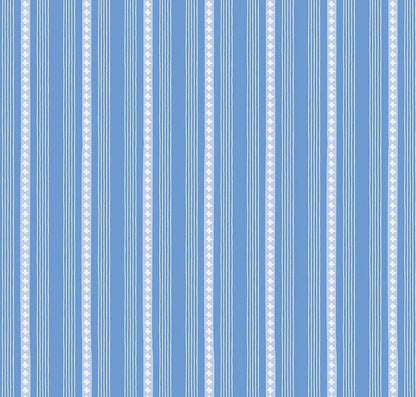 Riley Blake - Penelope - Stripes Blue - C16645-BLUE Quilting Cotton Fabric by the HALF yard