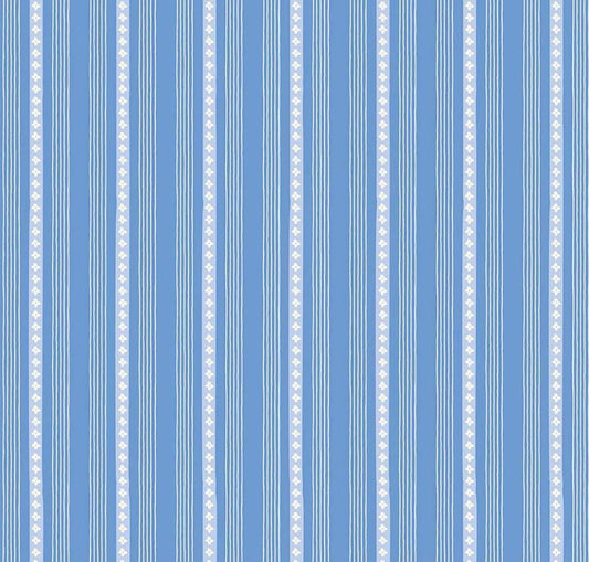 Riley Blake - Penelope - Stripes Blue - C16645-BLUE Quilting Cotton Fabric by the HALF yard