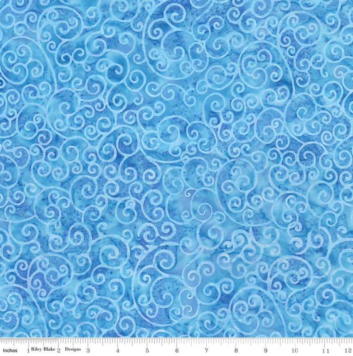 Riley Blake - Expressions Batiks Radiant Flourish Blueprint Matte - Hand Dyed Batik Quilting fabric by the half yard BT23383-293