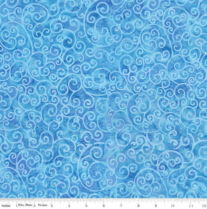 Riley Blake - Expressions Batiks Radiant Flourish Blueprint Matte - Hand Dyed Batik Quilting fabric by the half yard BT23383-293