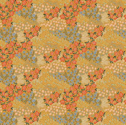 Riley Blake - Farmhouse Summer -  Floral - Gold by Echo Park Paper Co - C13632-GOLD - Fabric by the half yard