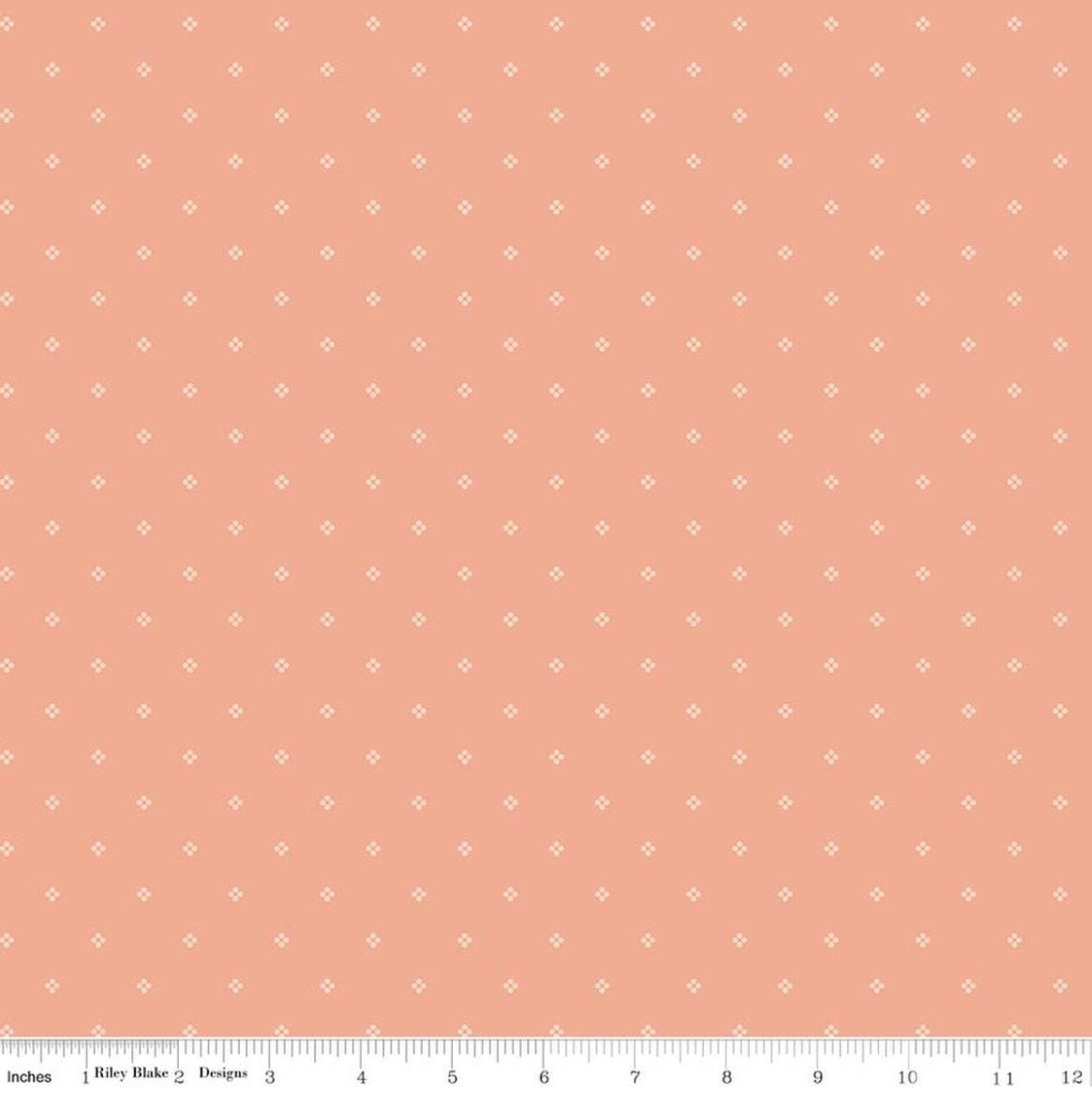Riley Blake Rose & Violet's Bouquet des Fleurs Dots Peach - C17294-PEACH - Fabric by the half yard