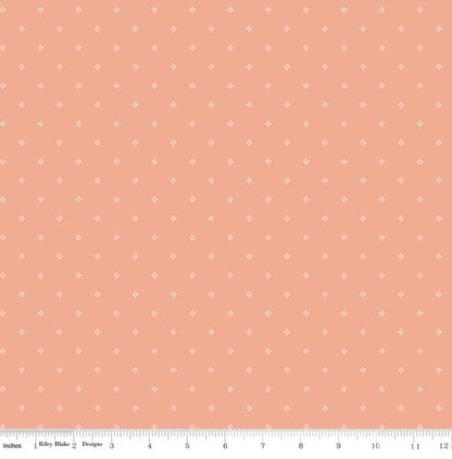 Riley Blake Rose & Violet's Bouquet des Fleurs Dots Peach - C17294-PEACH - Fabric by the half yard