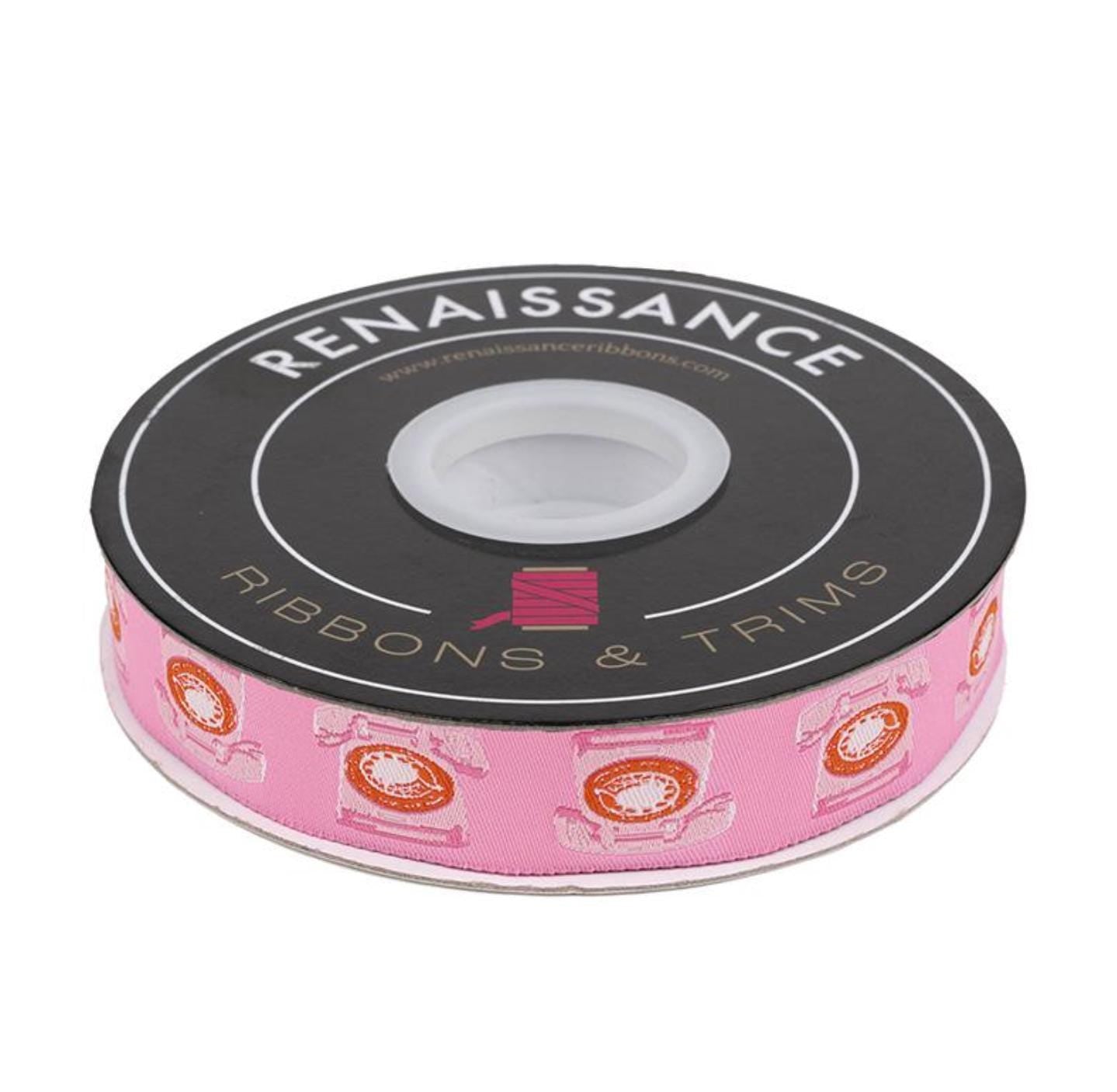 Ruby Star Society - Telephone - 7/8" Wide Jacquard Ribbon by Melody Miller for Renaissance Ribbon  - By the HALF Yard