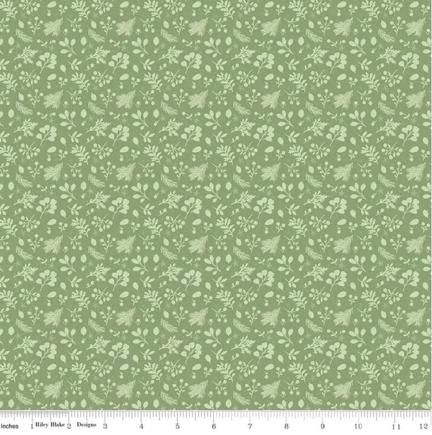 Riley Blake - Magical Winterland - Green Tonal Clover - C14947-CLOVER - Fabric by the half yard