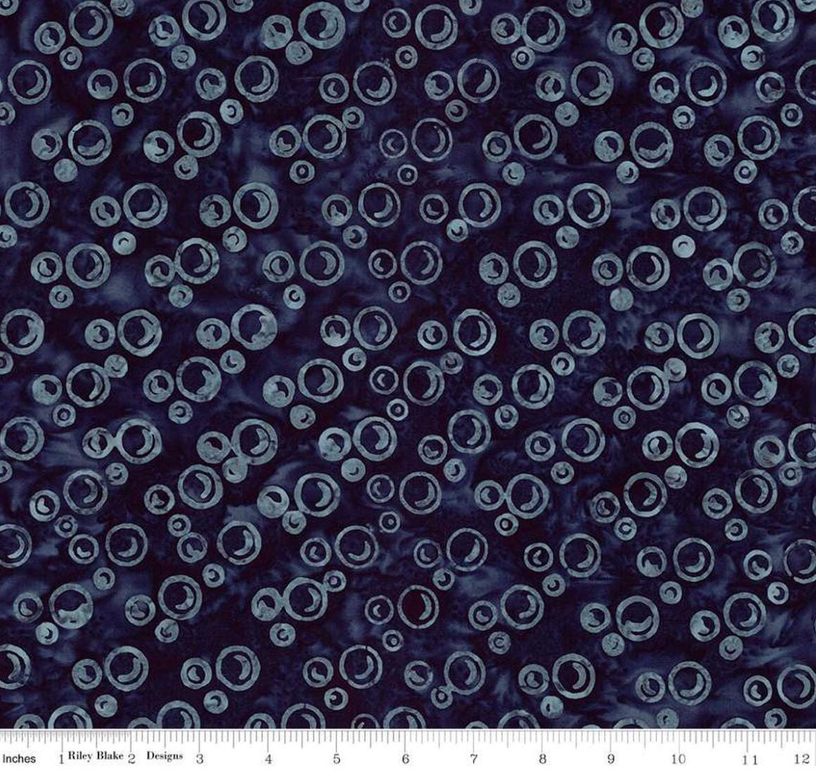 Riley Blake - Expressions Batiks Radiant Flourish Midnight - Hand Dyed Batik Quilting fabric by the half yard BT23384-299
