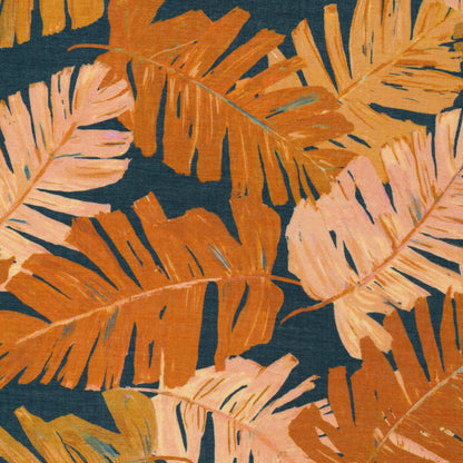Cloud 9 - Organic Cotton Batiste Fabric: Del Mar Palm Leaves Print by Alison Janssen - fabric by the half yard