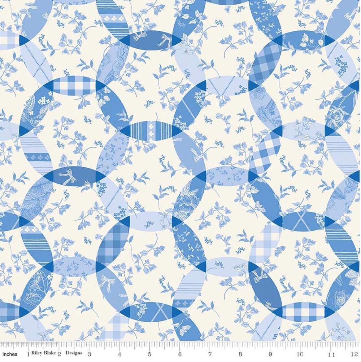 Riley Blake - Penelope - Cheater Print - Cream - C16647-CREAM Quilting Cotton Fabric by the HALF yard