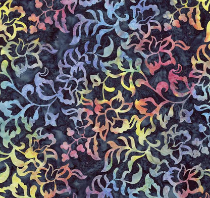 Riley Blake - Expressions Batiks Radiant Flourish Dancing Lights - Hand Dyed Batik Quilting fabric by the half yard BT23382-165