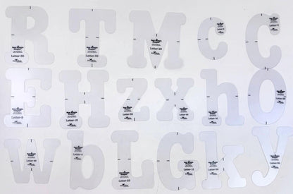 TYPE/ography Letters Sew Simple Shapes STT-45617 by Lori Holt - Riley Blake Designs - 63 Plastic Applique Templates Guides Glyphs