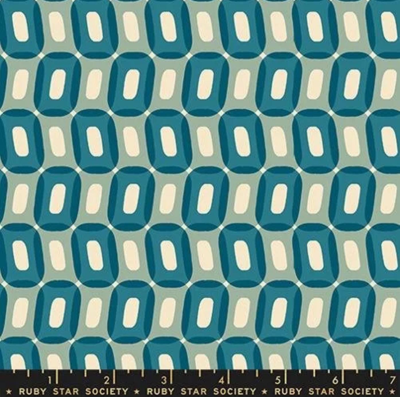 Ruby Star Society - To and Fro Ooos - Teal by Rashida Coleman Hale - Quilting Fabric by the half yard