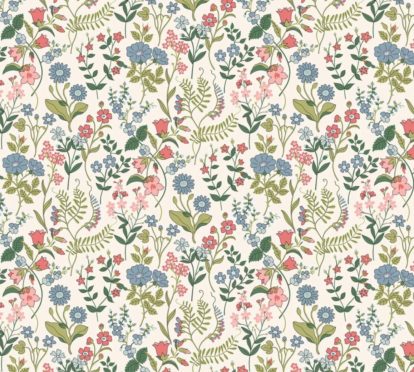 Liberty Fabrics - Botanist's Walk - Lola Scatter B - Lasenby Cotton - Quilting Fabric by the half yard