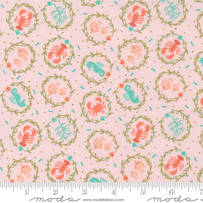 Moda - The Sea & Me - Sea Life - Pink Sand, Stacy Iest Hsu - Fabric by the Half Yard