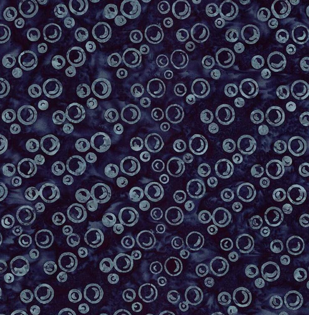 Riley Blake - Expressions Batiks Radiant Flourish Midnight - Hand Dyed Batik Quilting fabric by the half yard BT23384-299