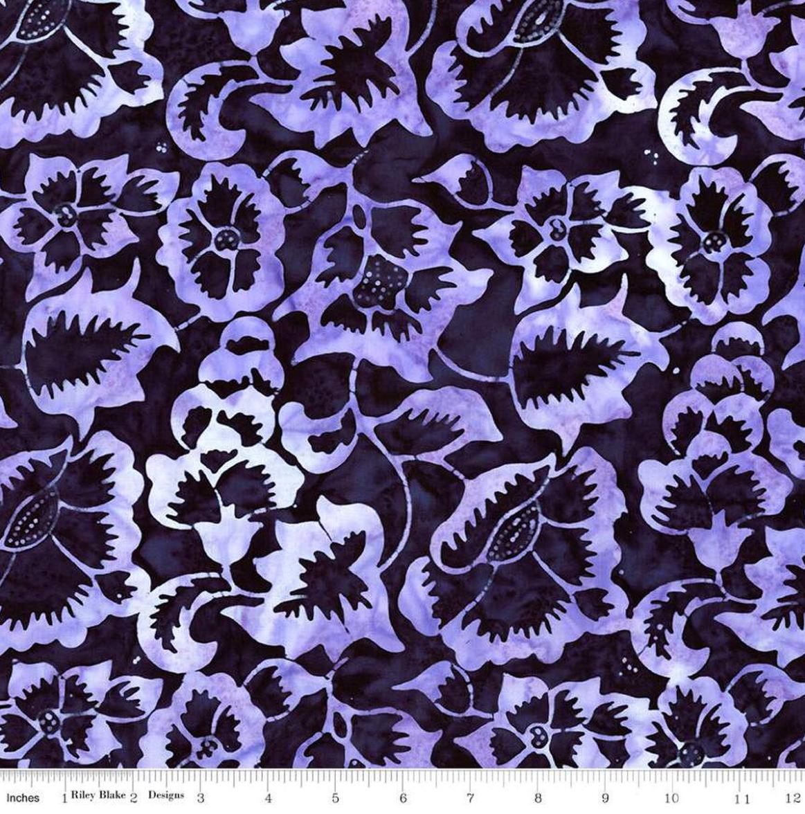 Riley Blake - Expressions Batiks Radiant Moody Blues - Hand Dyed Batik Quilting fabric by the half yard BT23380-309