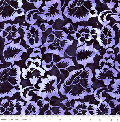 Riley Blake - Expressions Batiks Radiant Moody Blues - Hand Dyed Batik Quilting fabric by the half yard BT23380-309