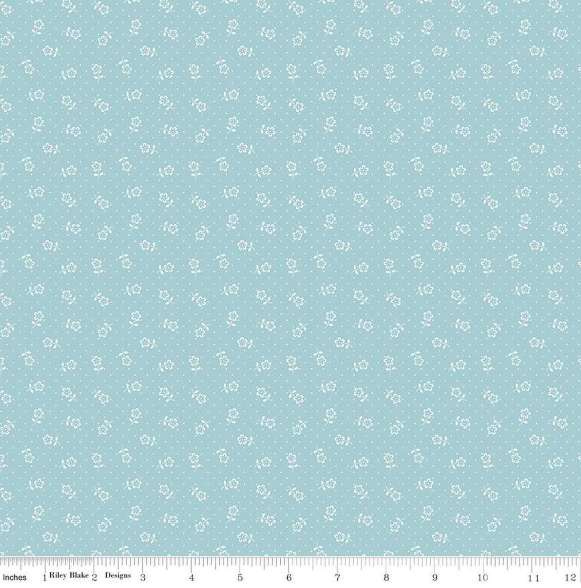 Riley Blake - Mary Catherine - Flower Dots Songbird - C16705-SONGBIRD - Fabric by the half yard