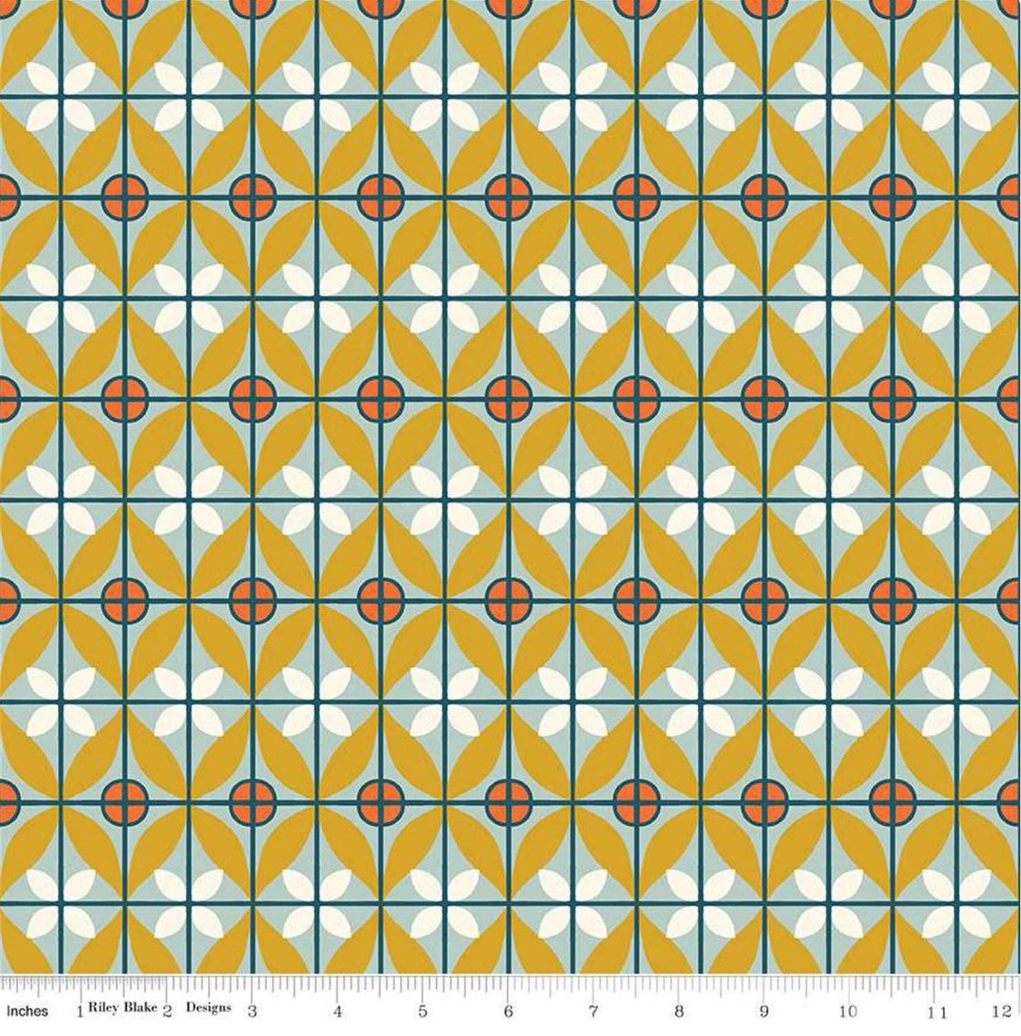 Riley Blake - Eden Tile - Mist - C12922 Geometric Quilting Cotton by the HALF Yard