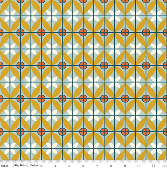 Riley Blake - Eden Tile - Mist - C12922 Geometric Quilting Cotton by the HALF Yard