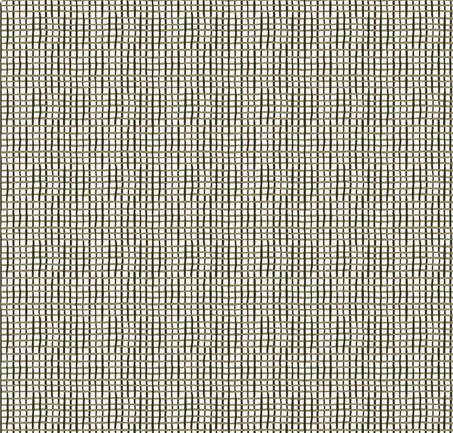 Riley Blake - Wonky Gingham - Cream Olive - Quilting Cotton by the half yard