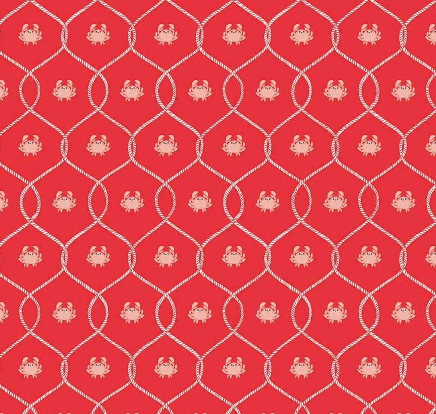 Riley Blake - Lost at Sea - Happy Crabs - Red Poppy Nautical - C13404-POPPY - Fabric by the half yard