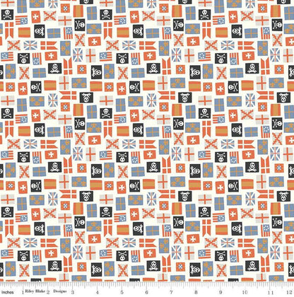 Riley Blake - Hoist the Sails by Rachel Erickson - Pirate Flags - Fabric by the half yard