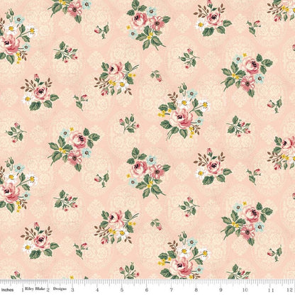 Riley Blake - Rose & Violet's Bouquet des Fleurs Posy Blush - C17291-BLUSH - Fabric by the half yard