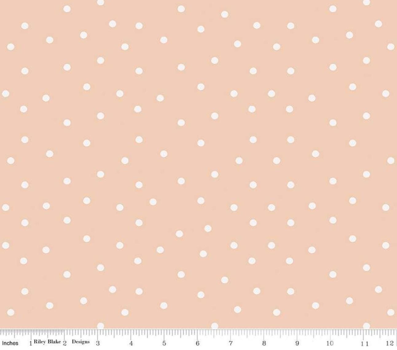 Riley Blake - Sunflower Whispers - Blush Dots C16673-BLUSH Quilting Cotton Fabric by the HALF yard