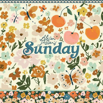 Cloud 9 - Organic Cotton Batiste Fabric: Del Mar Palm Leaves Print by Alison Janssen - fabric by the half yard