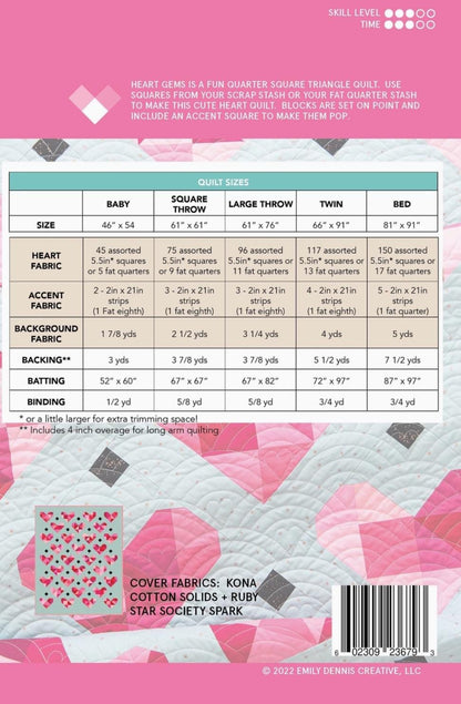 Heart Gems by Quilty Love - Printed Paper Pattern