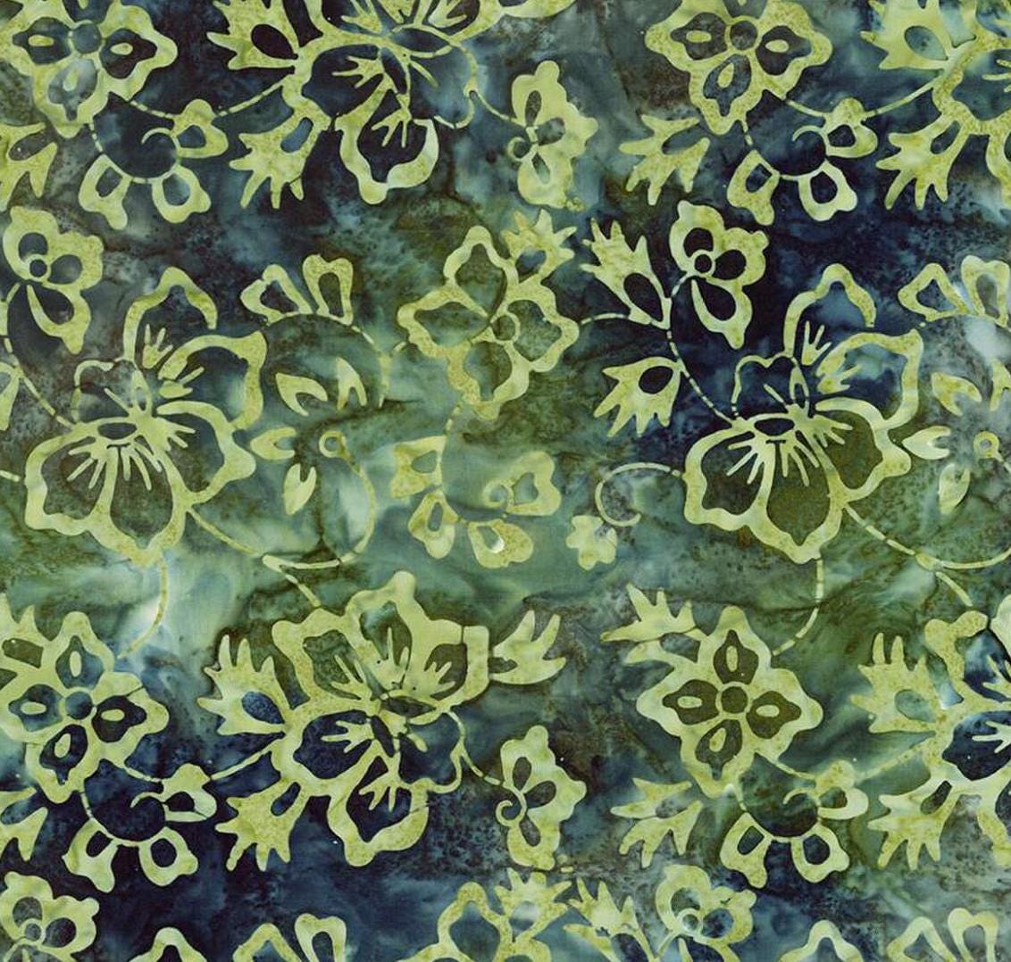 Riley Blake - Expressions Batiks Radiant Flourish Rainstorm - Hand Dyed Batik Quilting fabric by the half yard BT23381-308