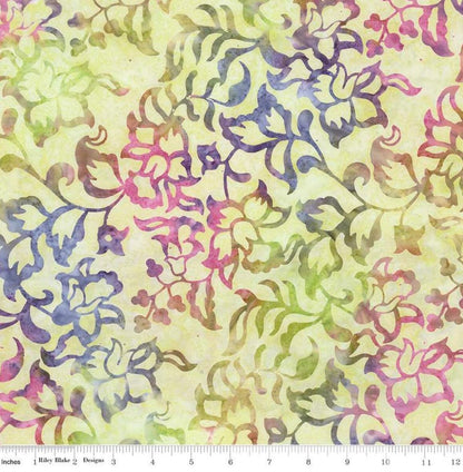 Riley Blake - Expressions Batiks Radiant Flourish Artichoke - Hand Dyed Batik Quilting fabric by the half yard BT23382-321