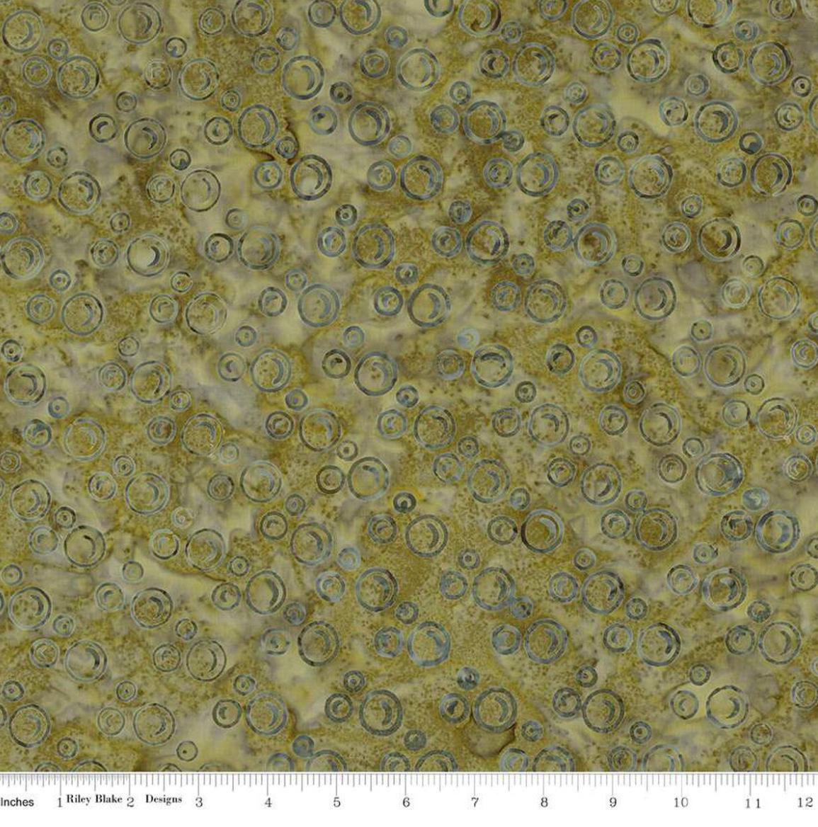 Riley Blake - Expressions Batiks Radiant Flourish Thyme - Hand Dyed Batik Quilting fabric by the half yard BT23384-324