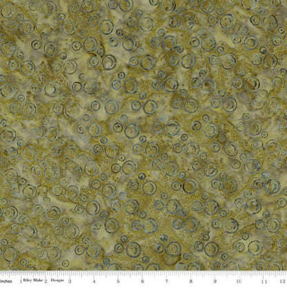 Riley Blake - Expressions Batiks Radiant Flourish Thyme - Hand Dyed Batik Quilting fabric by the half yard BT23384-324