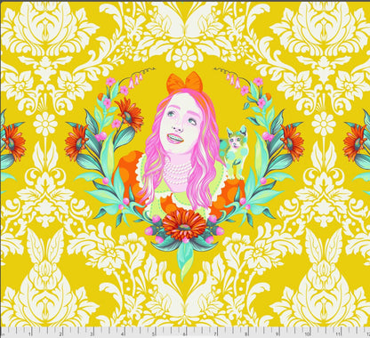 Tula Pink - Free Spirit - Curiouser and Curiouser - Alice Sugar - Yellow - Fabric by the half yard