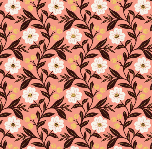 Cloud 9 - Honey Garden - Dogwood by Juliana Tipton 100% Organic Cotton fabric by the half yard
