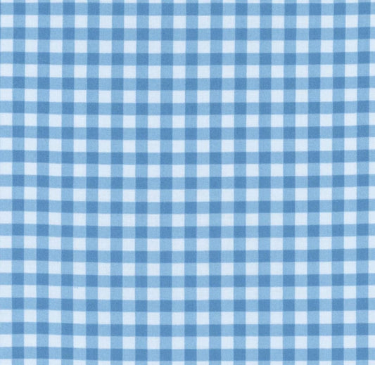 Riley Blake - Penelope- Gingham Blue - C16644-BLUE Quilting Cotton Fabric by the HALF yard