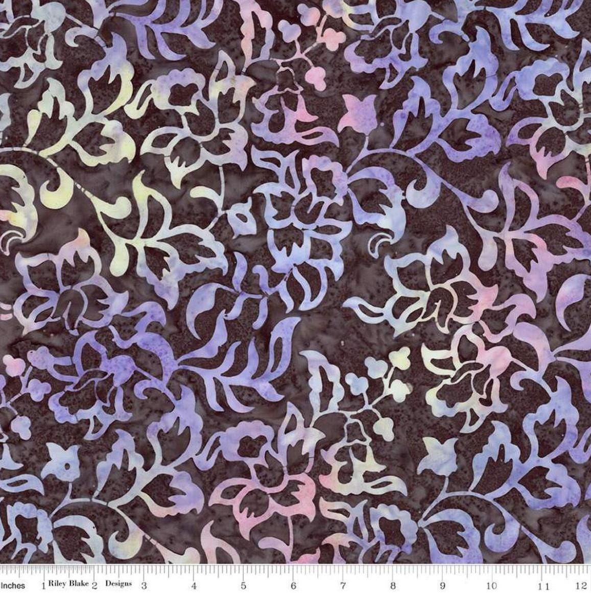 Riley Blake - Expressions Batiks Radiant Flourish Powdered Pearl - Hand Dyed Batik Quilting fabric by the half yard BT23382-162