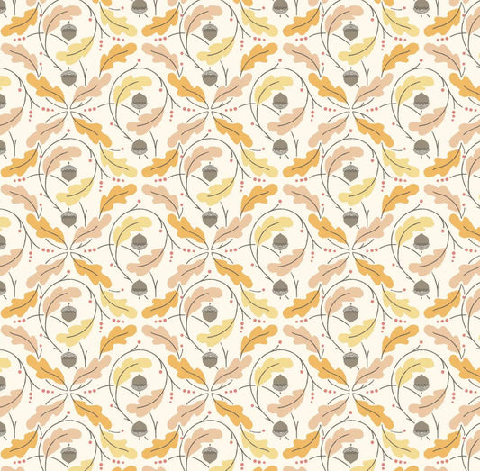 Cloud9 / Felicity Fabrics - Autumn Bursting - Acorn Dance - 610266 - 100% Certified Organic Quilting Cotton by the half yard