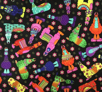 RJR Fabrics - Llama Llama Bo Bama - Black - 100% Quilting Cotton by the HALF YARD