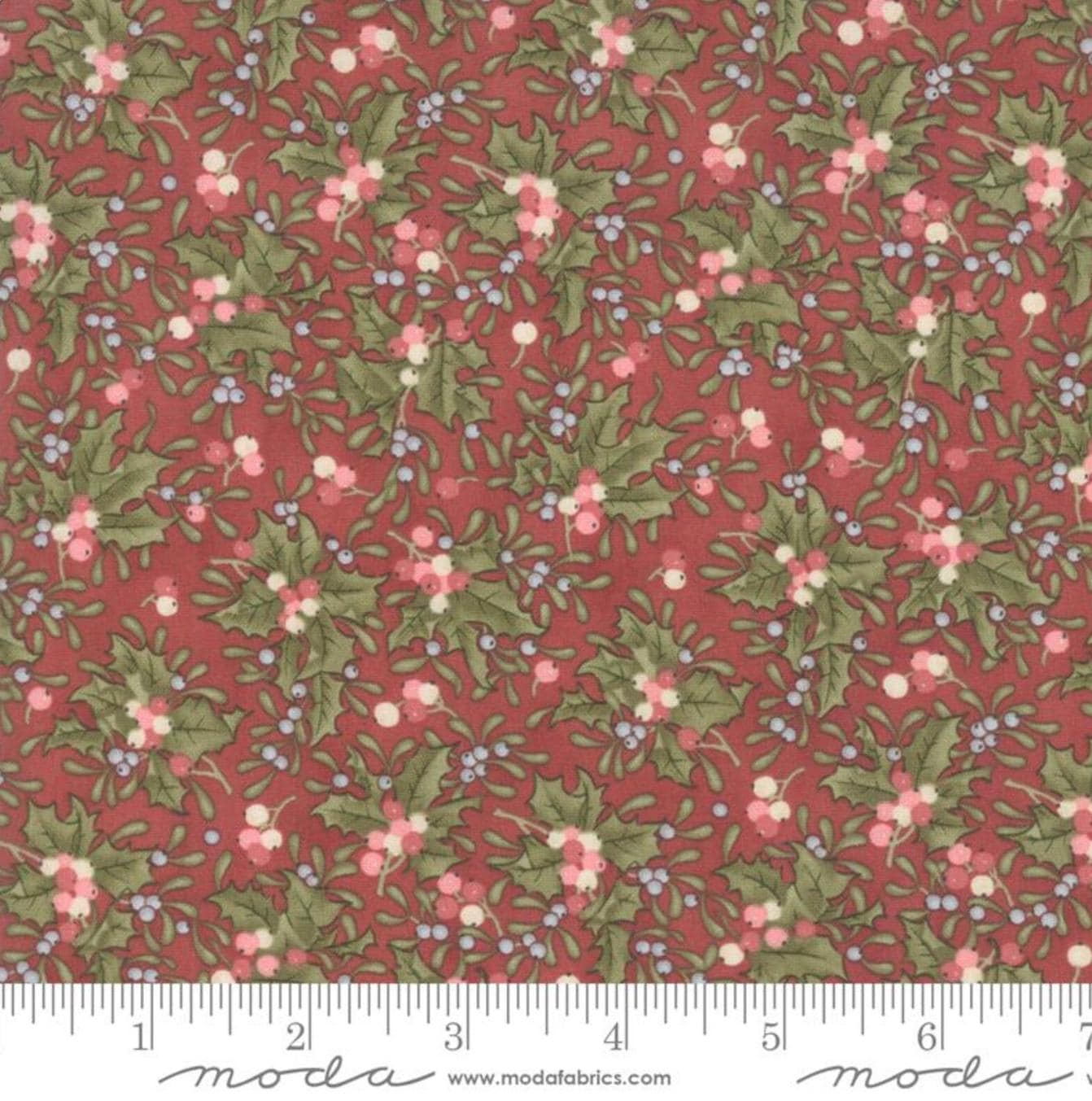 Moda - Marches De Noel - Crimson - Fabric by the HALF YARD