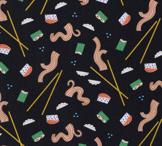 Dear Stella - Take Me To Tokyo - Soy Dreams - Black Wren - 100% Quilting Cotton Fabric by the HALF YARD - STELLA-DAW1391