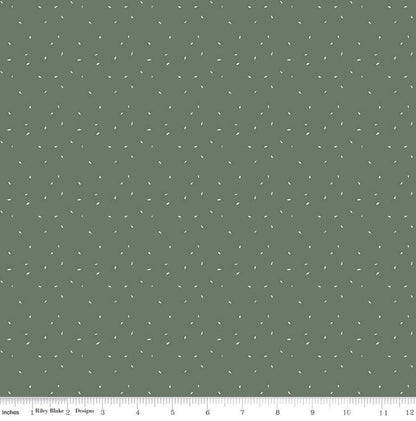 Riley Blake - Olive Grove - Dots Green - SKU: C16637-Green - Quilting fabric by the half yard