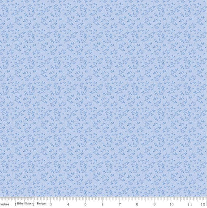 Riley Blake - Penelope - Mini Stems Sky - C16646-SKY Quilting Cotton Fabric by the HALF yard