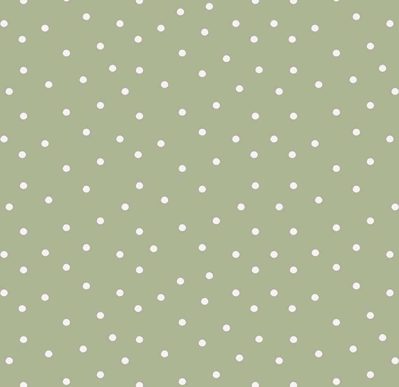 Riley Blake - Sunflower Whispers - Green Dots C16673-Green Quilting Cotton Fabric by the HALF Yard