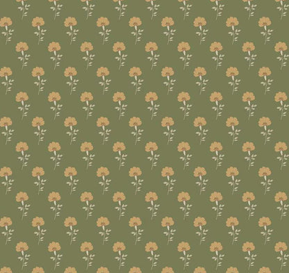Riley Blake - Threads of Grace - Flora Green C16821-GREEN Quilting Cotton Fabric by the HALF Yard